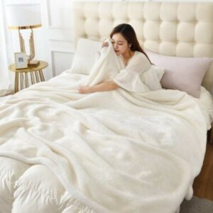 buy white fluffy blanket